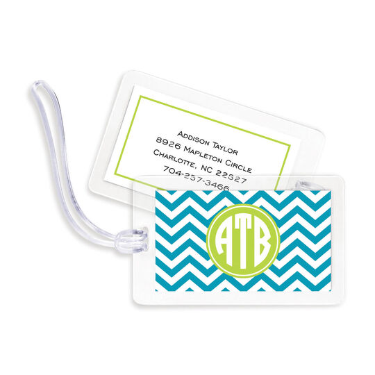 Turquoise Chevron Luggage Tags